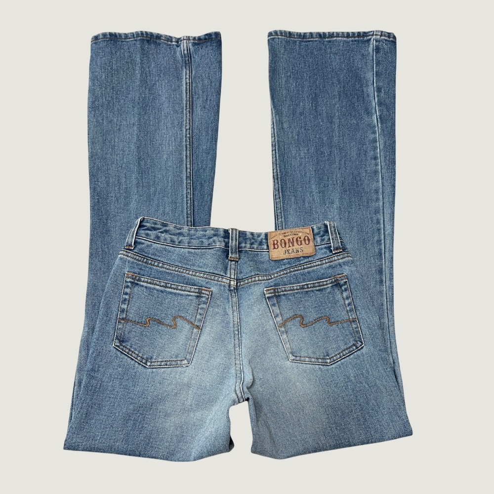 Western Bongo Cotton Flare Jeans Blue Mid Rise (26x31) Size 1 2000s Y2K Cowgirl